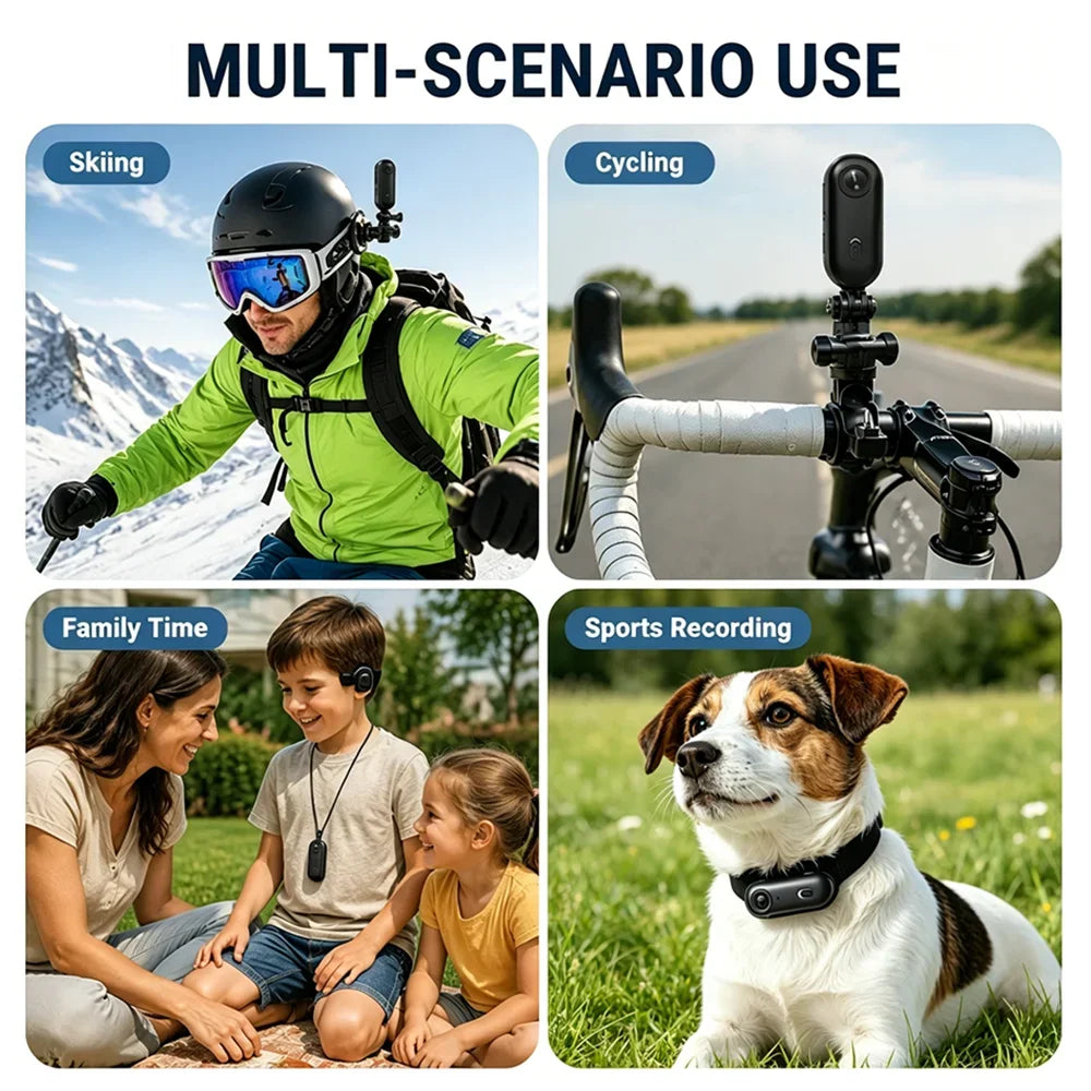 New Mini 4K/1080P HD WiFi Sports Camera 1080P POV Vlog Recorder Magnetic Mount for Helmet Motorcycle Bicycle Daily Vlogging