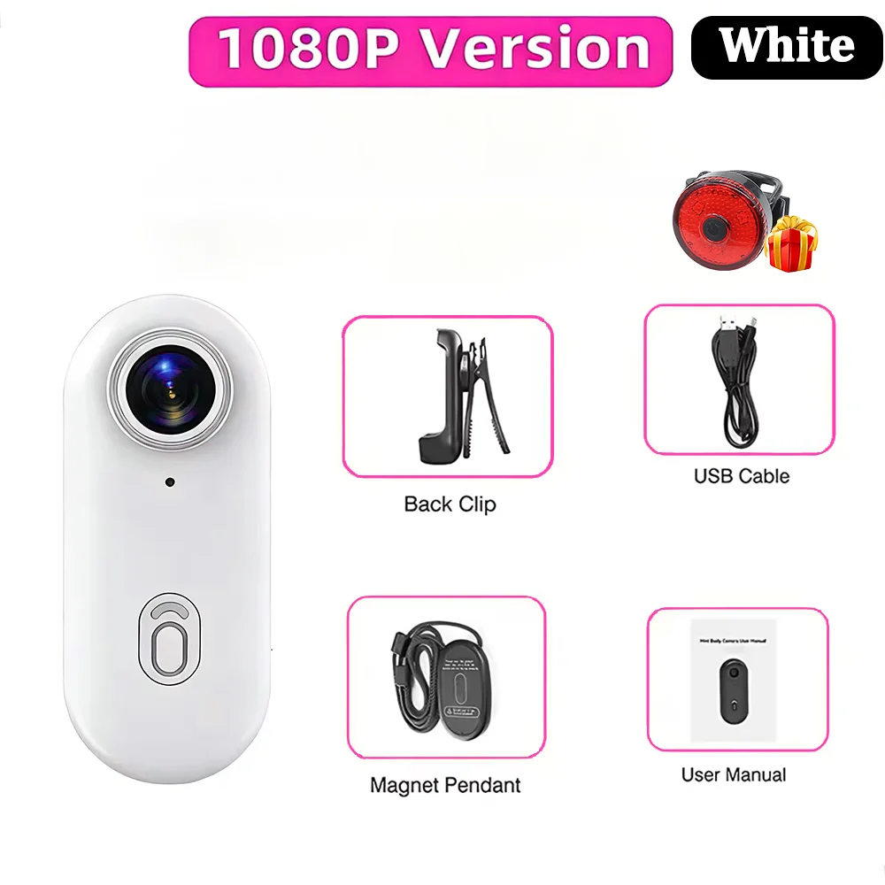 New Mini 4K/1080P HD WiFi Sports Camera 1080P POV Vlog Recorder Magnetic Mount for Helmet Motorcycle Bicycle Daily Vlogging