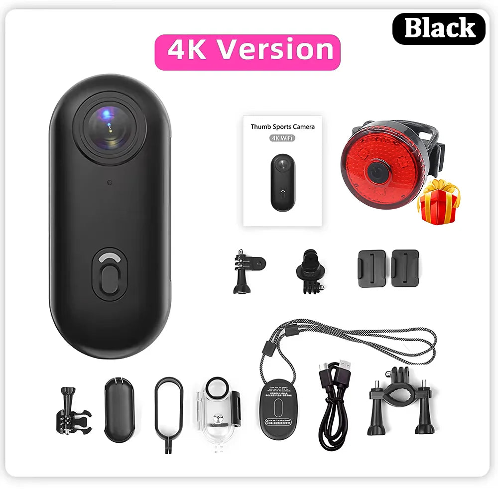 New Mini 4K/1080P HD WiFi Sports Camera 1080P POV Vlog Recorder Magnetic Mount for Helmet Motorcycle Bicycle Daily Vlogging